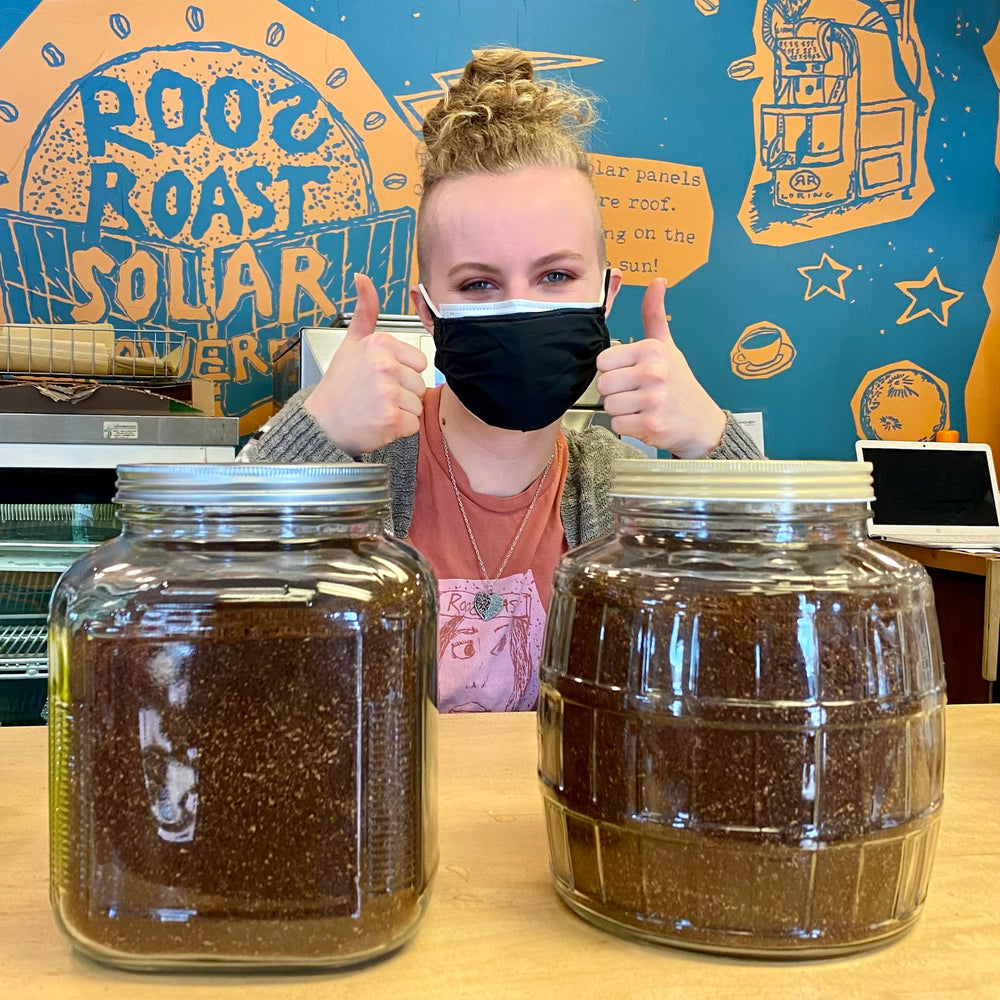 refillable bean containers at roosroast