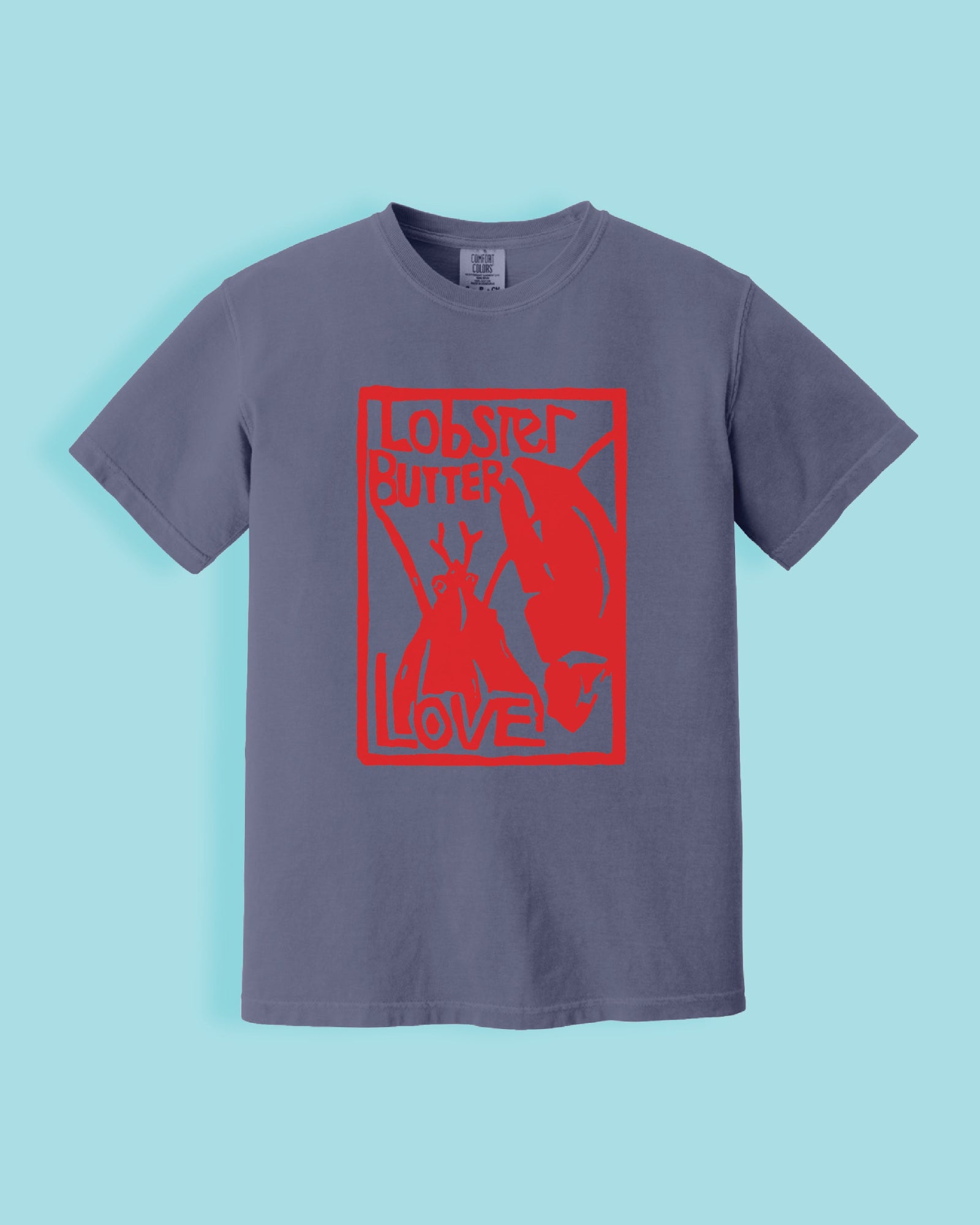 grape tshirt comfort colors lobster butter love logo