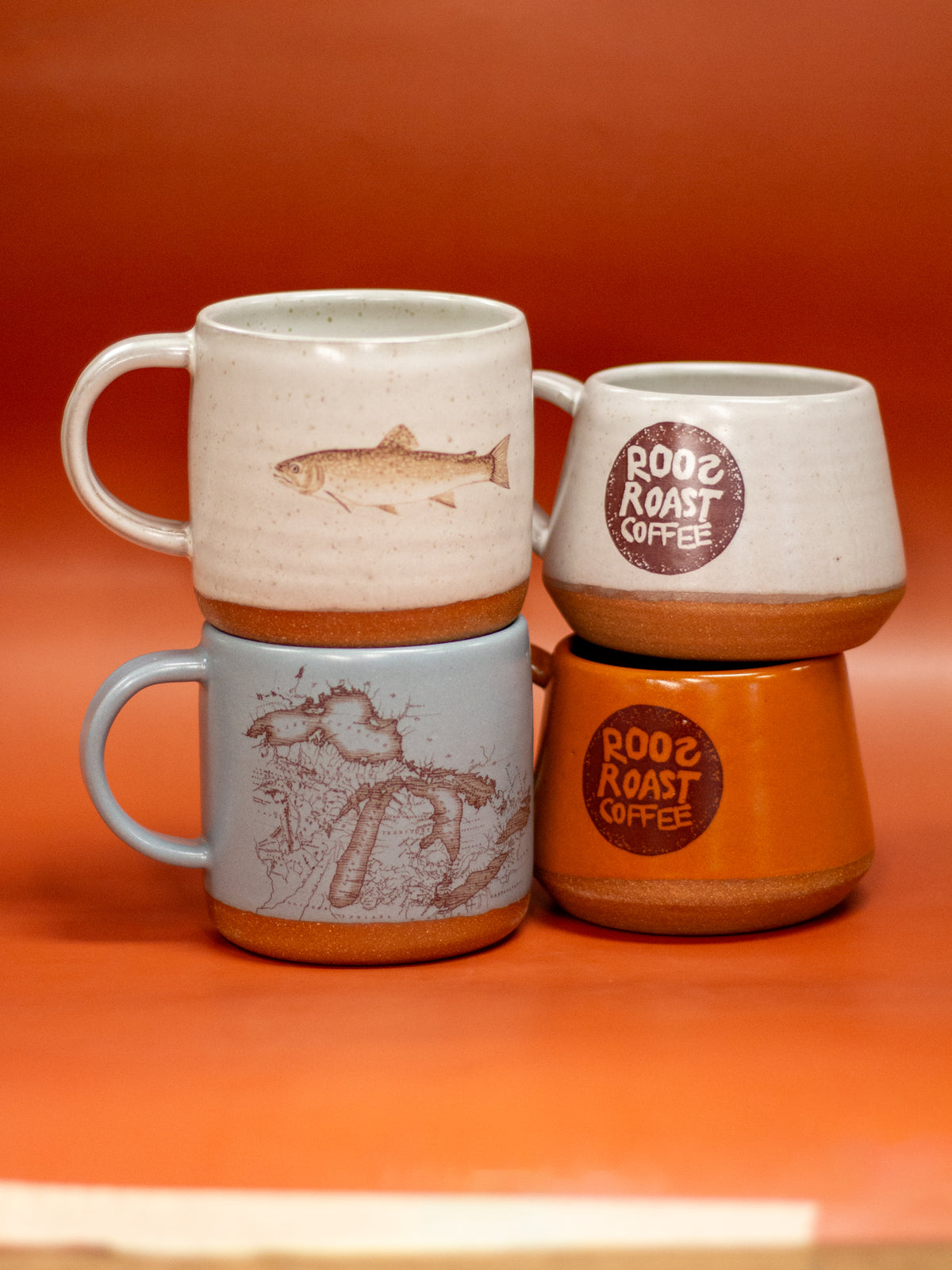 Handmade Ceramic Grayling Mugs