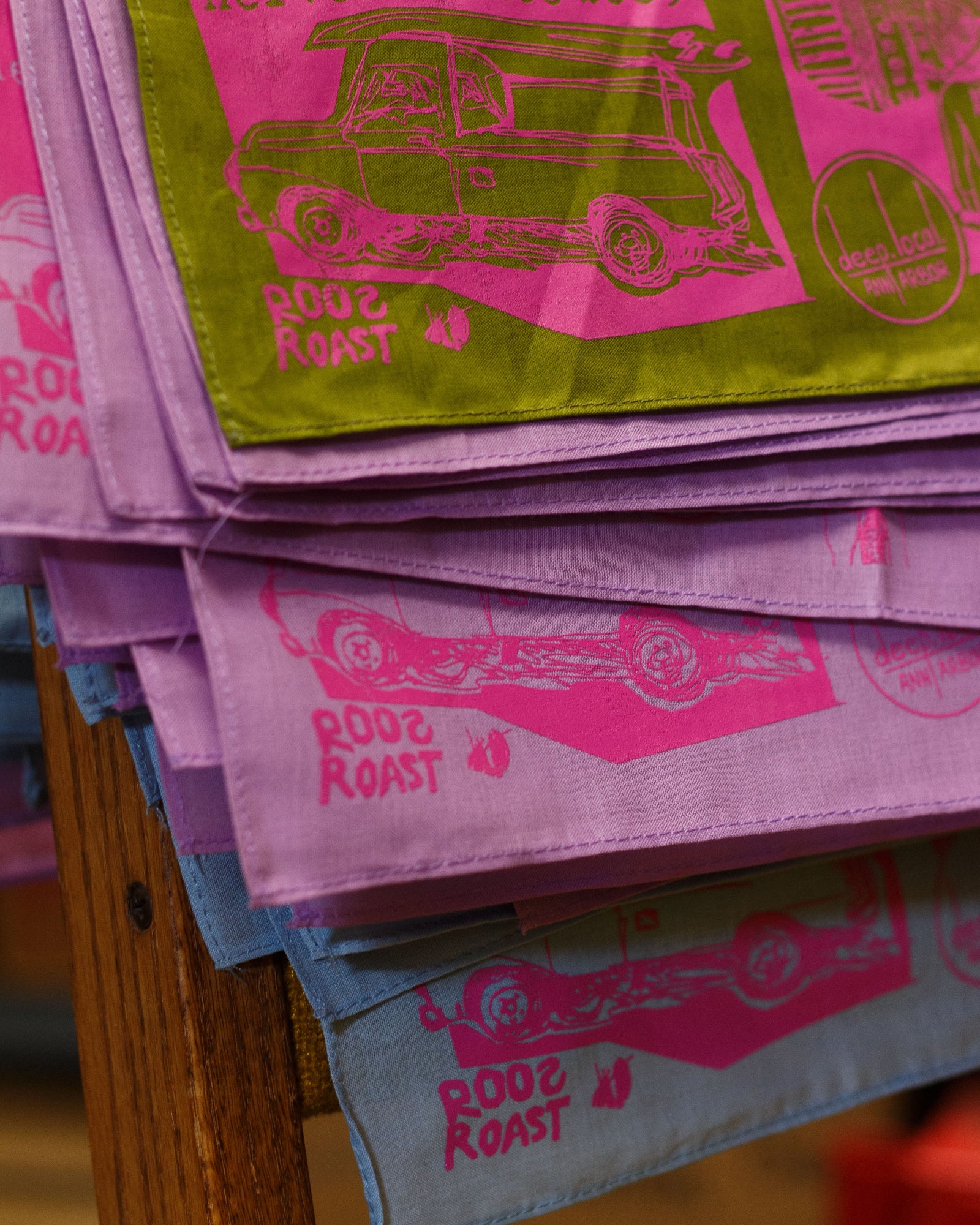many colorful bandanas