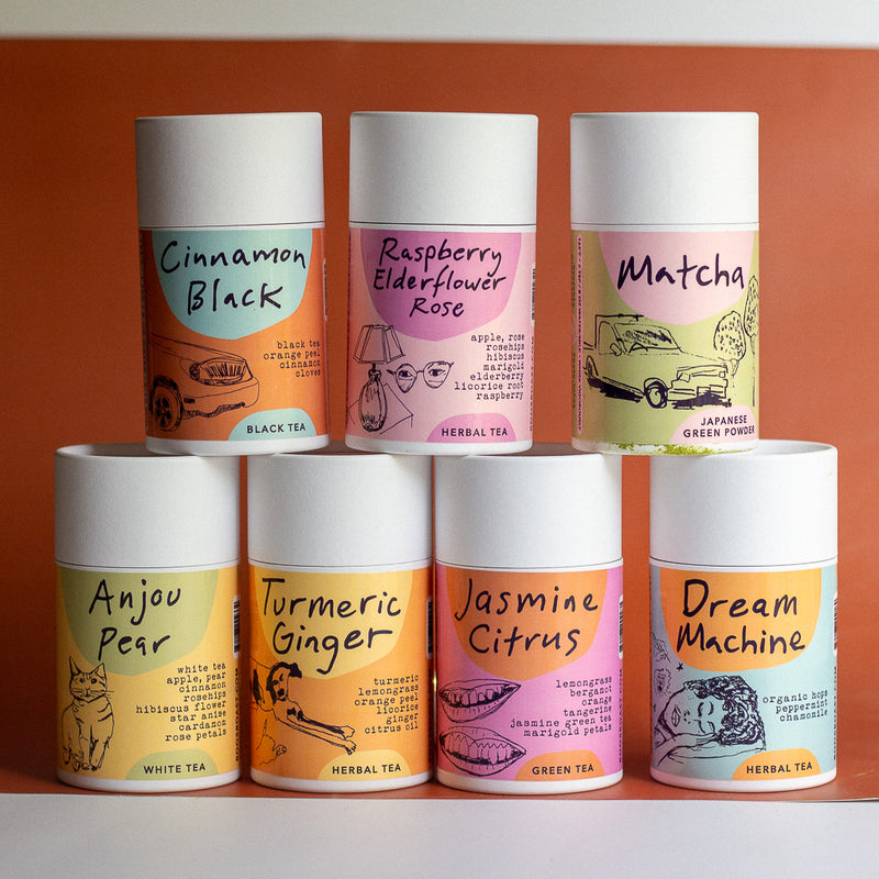 a pyramid of pulp paper tea tubes