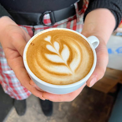 latte art at roosroast