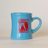 sky blue lobster butter diner mug